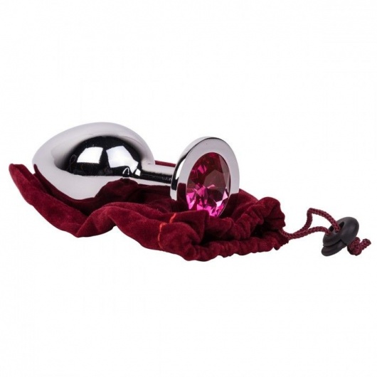 Большой стальной плаг с розовым кристаллом Pink Bubble Gum - 9,5 см. - Erotic Fantasy - купить с доставкой в Новочеркасске