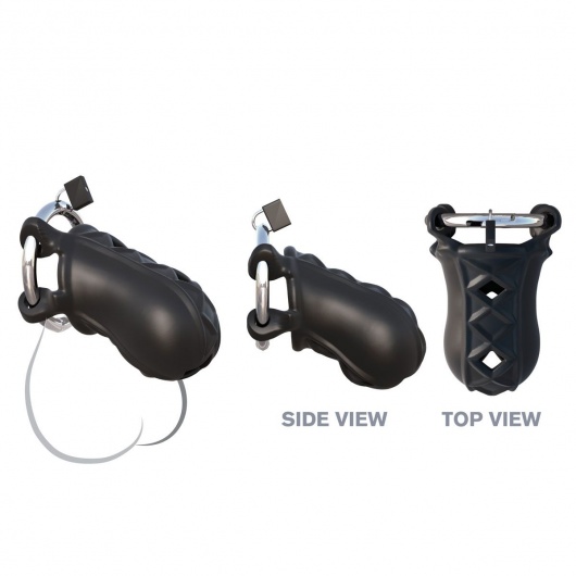 Черный замок верности Extreme Silicone Cock Blocker - Pipedream - купить с доставкой в Новочеркасске