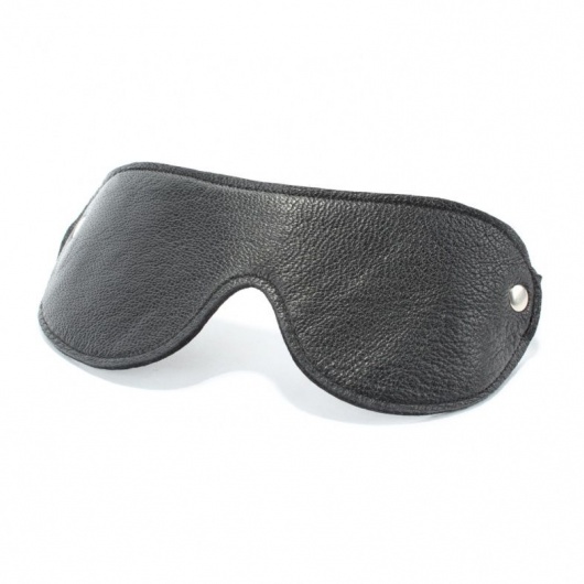 Черная кожаная маска на глаза - БДСМ Арсенал - купить с доставкой в Новочеркасске