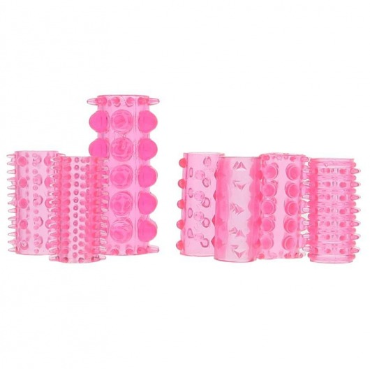 Набор из 7 розовых насадок на пенис ONE-A-DAY PENIS SLEEVES PINK - Seven Creations - в Новочеркасске купить с доставкой