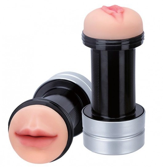 Двусторонний мастурбатор REALSTUFF 2 IN 1 HUMMER MOUTH   VAGINA - ротик и вагина - Dream Toys - в Новочеркасске купить с доставкой