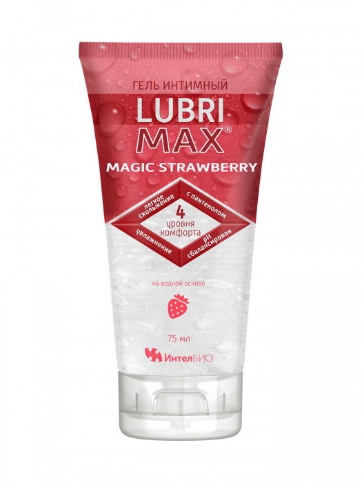 Интимный гель-смазка на водной основе Lubrimax Magic Strawberry - 75 мл. - ИнтелБИО - купить с доставкой в Новочеркасске