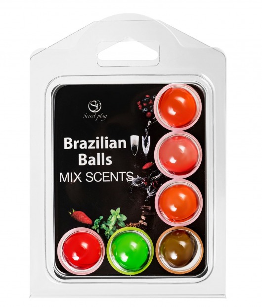 Набор из 6 шариков с ароматизированными массажными маслами Brazilian Balls - Secret Play - купить с доставкой в Новочеркасске