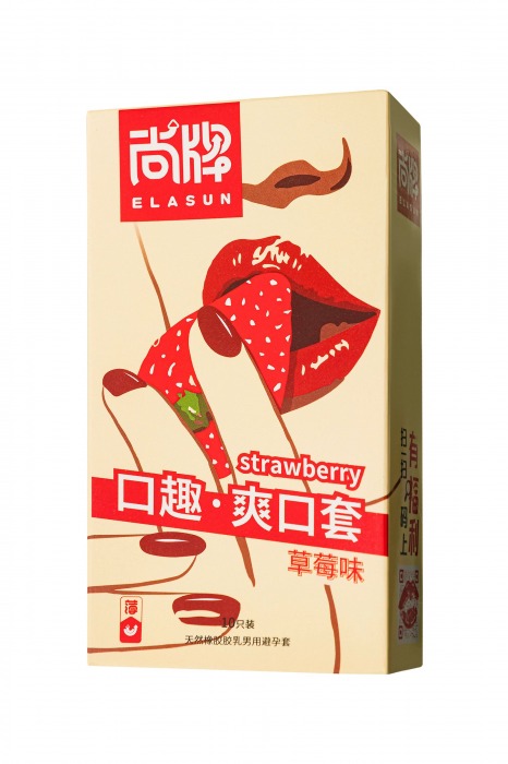 Презервативы Elasun Strawberry с аромато клубники - 10 шт. - Elasun - купить с доставкой в Новочеркасске