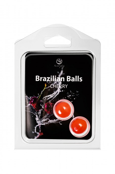 Набор из 2 шариков с массажным маслом Brazilian Balls с ароматом вишни - Secret Play - купить с доставкой в Новочеркасске