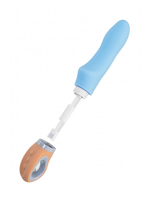 Голубой силиконовый вибратор Bluebell - 18,5 см. - ToyFa