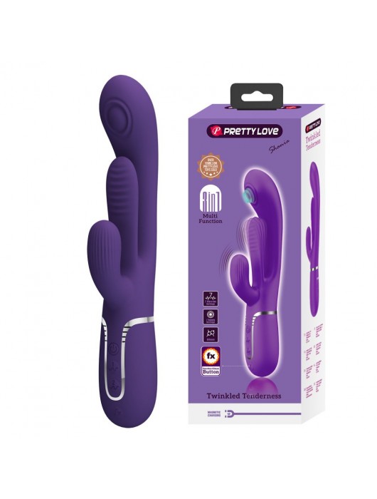 Фиолетовый мультифункциональный вибратор Shania - 22,2 см. - Baile