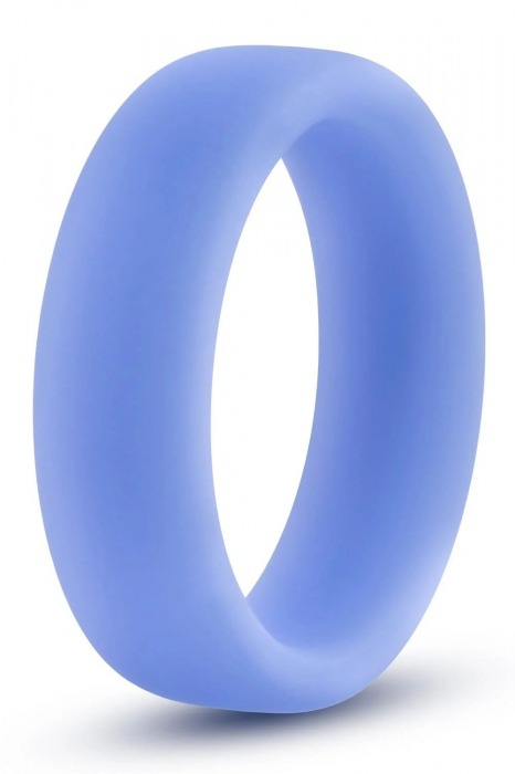 Голубое люминесцентное кольцо Silicone Glo Cock Ring - Blush Novelties - в Новочеркасске купить с доставкой