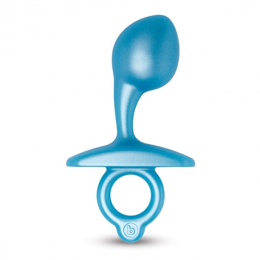 Голубая анальная пробка для массажа простаты Bulb Silicone Prostate Plug - 10,7 см. - b-Vibe - в Новочеркасске купить с доставкой