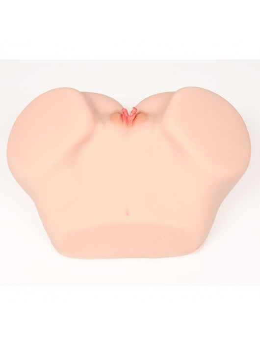 Телесный полуторс с двойным слоем материала и вибрацией Vanilla Onahole Real Vagina - KOKOS - в Новочеркасске купить с доставкой