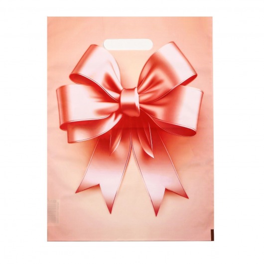 Пакет с принтом в виде банта с вырубной ручкой (30х40 см) - Сима-Ленд - купить с доставкой в Новочеркасске