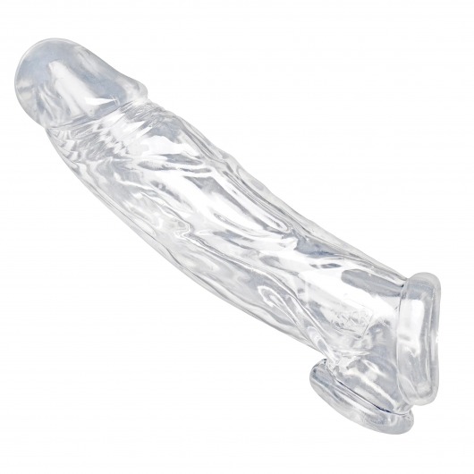 Прозрачная насадка для увеличения члена Realistic Clear Penis Enhancer and Ball Stretcher - 20,3 см. - XR Brands - в Новочеркасске купить с доставкой