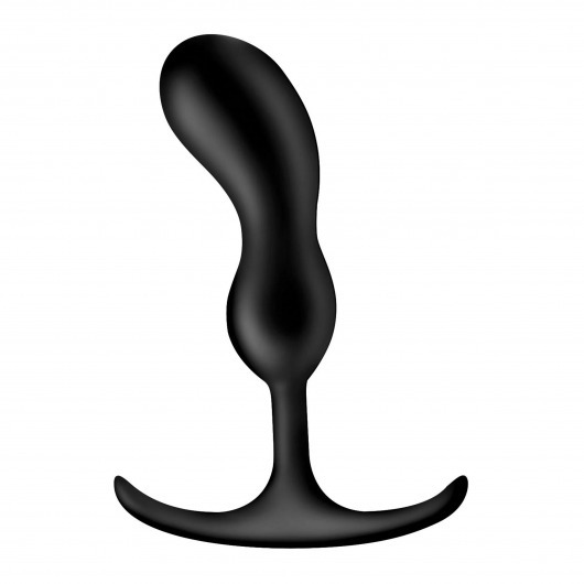 Черный массажер простаты с утяжелителями Premium Silicone Weighted Prostate Plug Medium - 16,3 см. - XR Brands - в Новочеркасске купить с доставкой