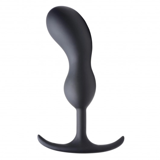 Черный массажер простаты с утяжелителями Premium Silicone Weighted Prostate Plug Large - 18,8 см. - XR Brands - в Новочеркасске купить с доставкой