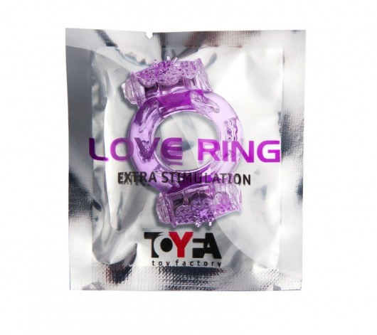 Фиолетовое виброкольцо с двумя вибропульками - Toyfa Basic - в Новочеркасске купить с доставкой