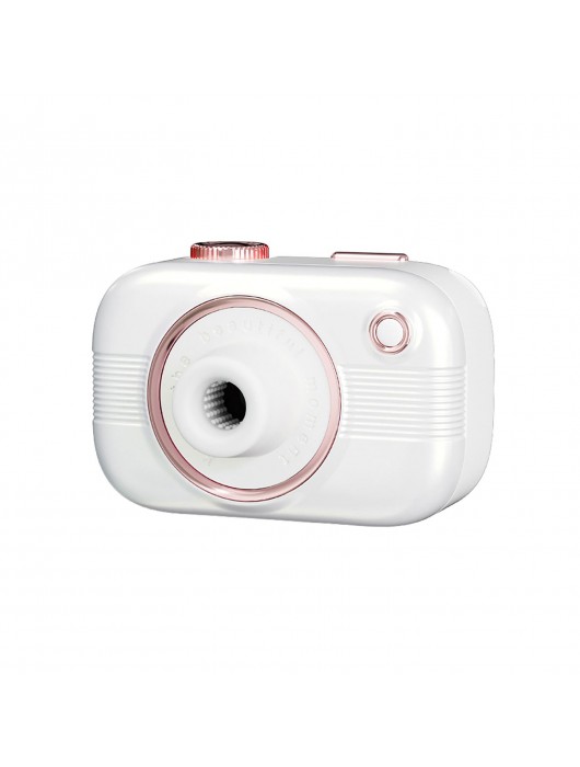 Белый стимулятор в форме фотоаппарата Alberta с вибрацией и вакуумом - BeYourLover