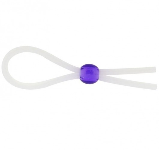 Прозрачное лассо с фиолетовой бусиной SILICONE COCK RING WITH BEAD LAVENDER - NMC - в Новочеркасске купить с доставкой