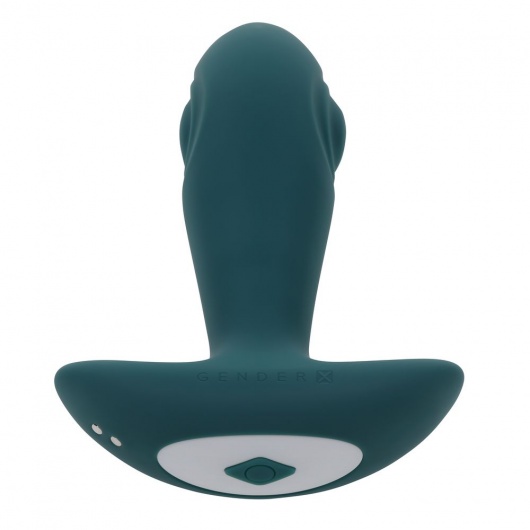 Изумрудная анальная вибропробка с пультом ДУ Tunnel Tapper - 12,1 см. - Gender X