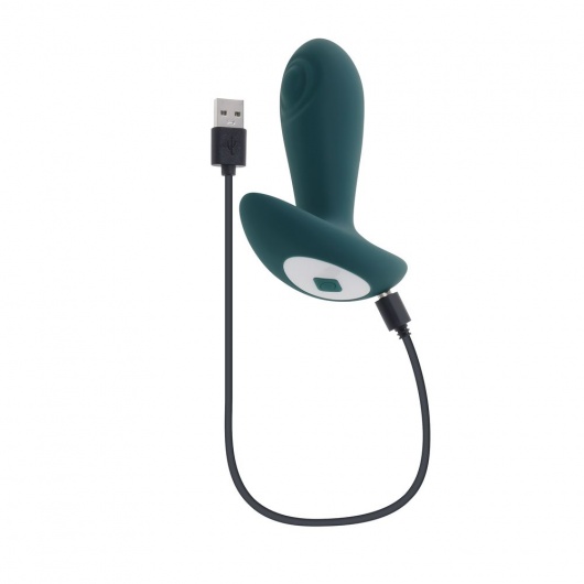 Изумрудная анальная вибропробка с пультом ДУ Tunnel Tapper - 12,1 см. - Gender X