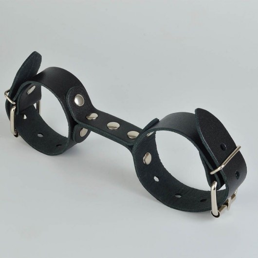 Черные кожаные наручники-фиксатор - Sitabella - купить с доставкой в Новочеркасске
