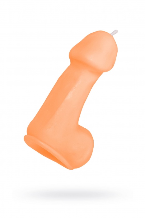 Оранжевая свеча в форме пениса - 47 гр. - Pecado - купить с доставкой в Новочеркасске