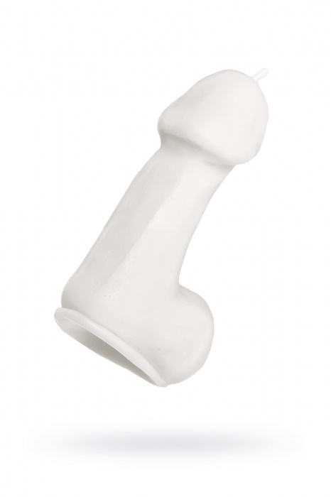 Белая свеча в форме пениса - 47 гр. - Pecado - купить с доставкой в Новочеркасске