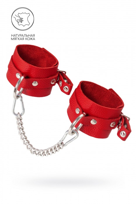 Красные мягкие кожаные оковы с люверсами - Pecado - купить с доставкой в Новочеркасске