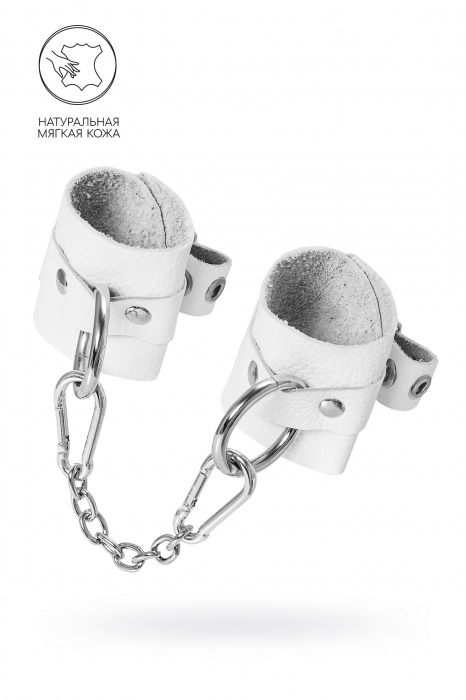 Белые мягкие кожаные наручники с люверсами - Pecado - купить с доставкой в Новочеркасске