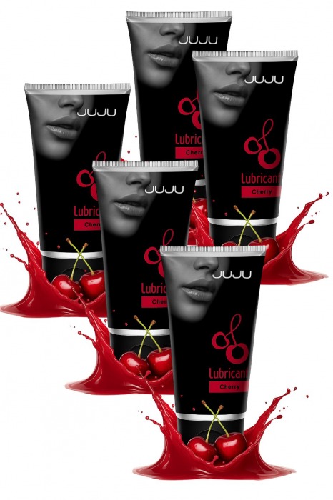 Набор из 5 съедобных лубрикантов JUJU со вкусом вишни - JuJu - купить с доставкой в Новочеркасске
