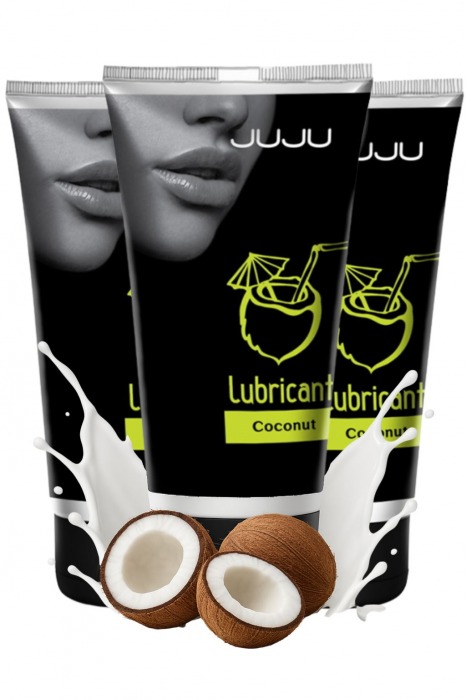 Набор из 3 съедобных лубрикантов JUJU со вкусом кокоса - JuJu - купить с доставкой в Новочеркасске