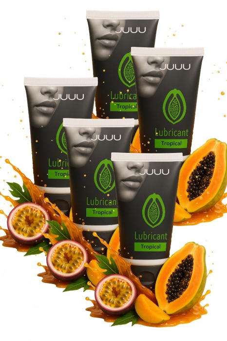 Набор из 5 съедобных лубрикантов JUJU со вкусом тропических фруктов - JuJu - купить с доставкой в Новочеркасске