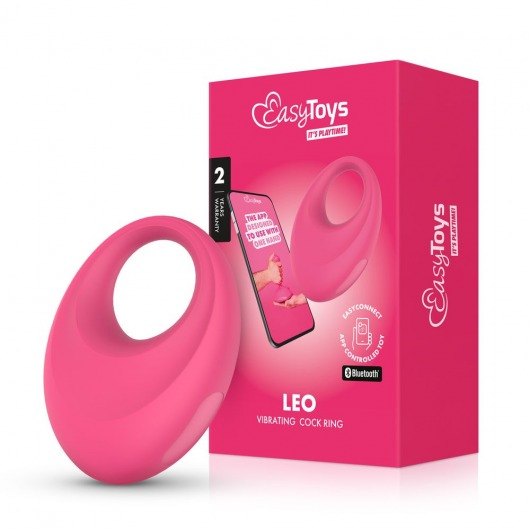 Розовое интерактивное эрекционное виброкольцо Leo - Easy toys - в Новочеркасске купить с доставкой