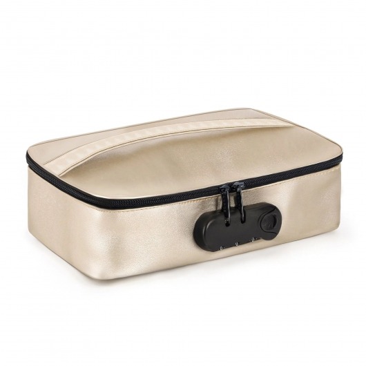 Золотистая сумочка для хранения игрушек Discreet Box - Dorcel - купить с доставкой в Новочеркасске