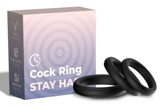 Набор из 3 черных эрекционных колец Stay Hard - Boys of Toys - в Новочеркасске купить с доставкой