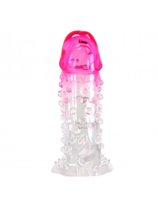 Прозрачно-розовая насадка на пенис Wilford - 13,5 см. - Baile - в Новочеркасске купить с доставкой