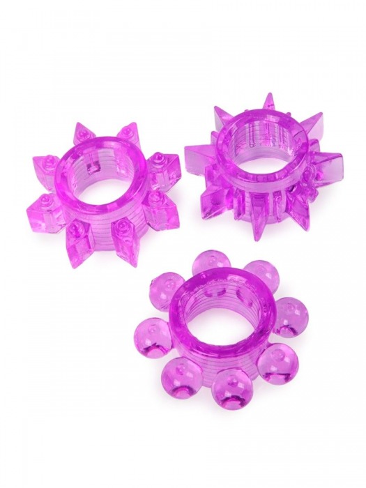 Набор из 3 лиловых эрекционных колец различной формы - Erowoman-Eroman - в Новочеркасске купить с доставкой