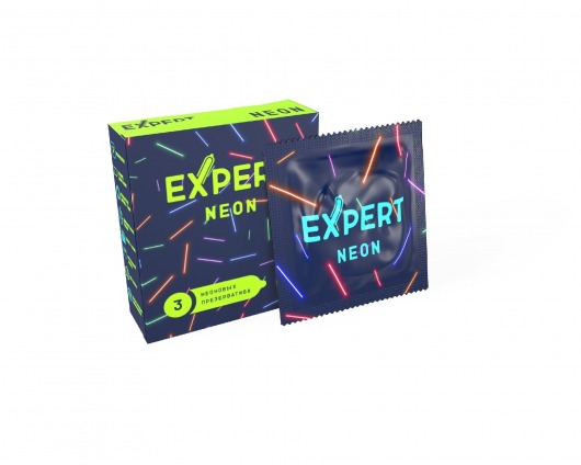 Светящиеся в темноте презервативы Expert Neon - 3 шт. - Expert - купить с доставкой в Новочеркасске