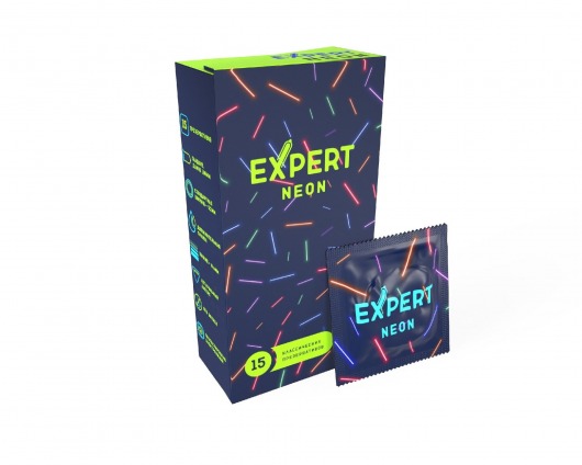 Светящиеся в темноте презервативы Expert Neon - 15 шт. - Expert - купить с доставкой в Новочеркасске