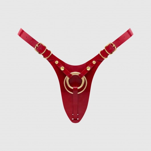 Красный пояс для фиксации насадок Strap-On-Me Leatherette Harness Fabulous - Strap-on-me - купить с доставкой в Новочеркасске