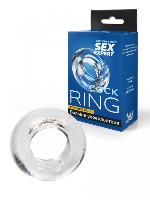 Прозрачное эрекционное кольцо-бублик - Sex Expert - в Новочеркасске купить с доставкой