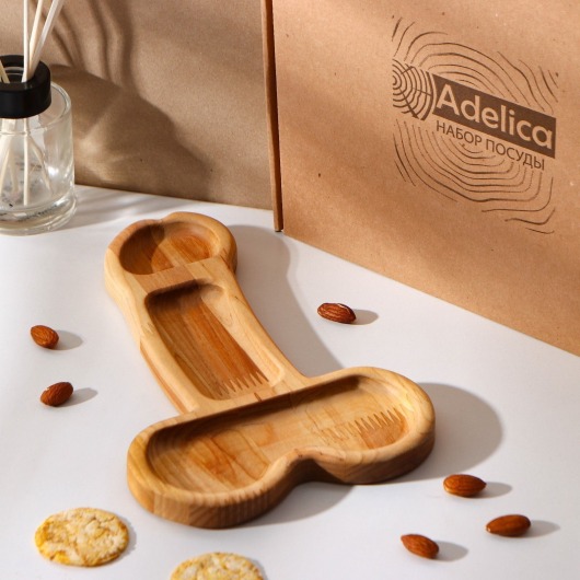 Деревянное блюдо для подачи в форме члена (25 х 16,5 х 1,7 см) - Сима-Ленд - купить с доставкой в Новочеркасске