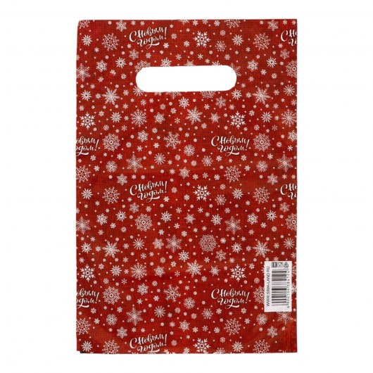 Красный подарочный новогодний пакет с вырубной ручкой (20х30 см) - Сима-Ленд - купить с доставкой в Новочеркасске