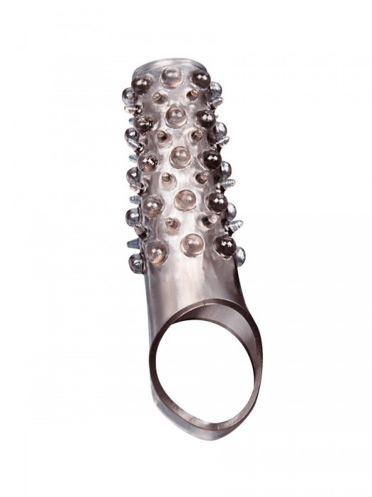 Дымчатая насадка на пенис с шипами и выпуклостями - 12 см. - Sex Expert - в Новочеркасске купить с доставкой