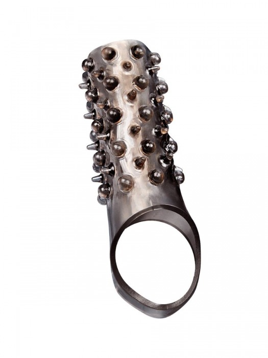 Дымчатая насадка на пенис с шипами и выпуклостями - 12,5 см. - Sex Expert - в Новочеркасске купить с доставкой