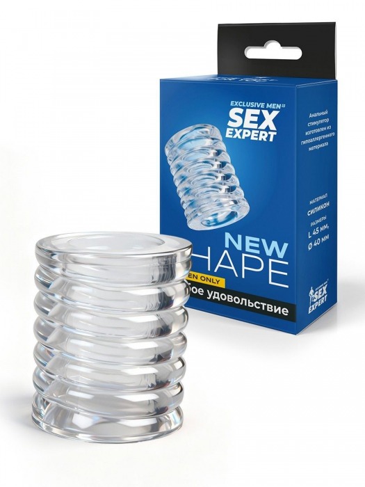 Прозрачная сквозная насадка на пенис с ребрышками - Sex Expert - в Новочеркасске купить с доставкой