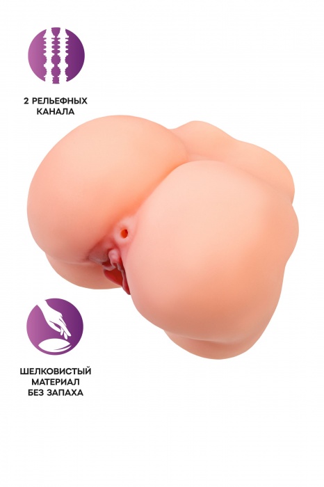 Реалистичный мастурбатор в форме попки с 2 любовными входами - No Name - в Новочеркасске купить с доставкой