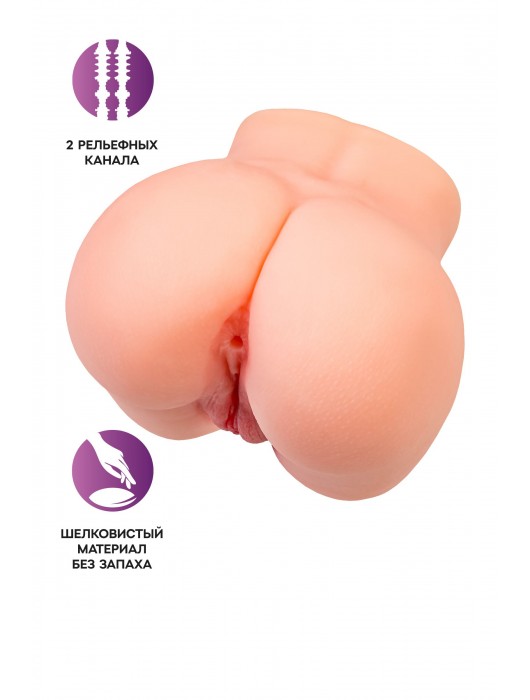 Реалистичный мастурбатор в форме попки с двумя любовными входами - No Name - в Новочеркасске купить с доставкой