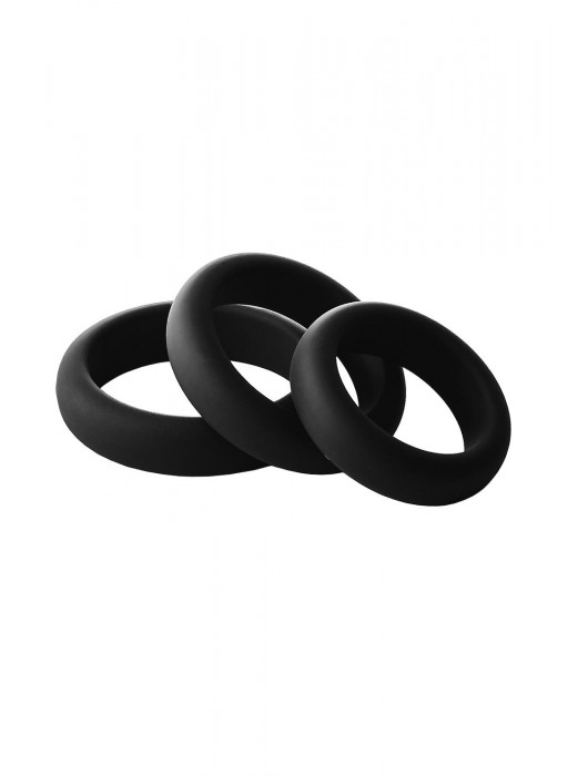 Набор из 3 черных эрекционных колец Smooth Silicone Cockring Pack - Dream Toys - в Новочеркасске купить с доставкой
