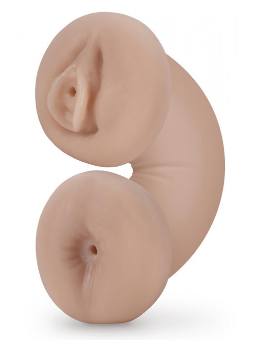 Телесный люминесцентный двусторонний мастурбатор Tasha - Blush Novelties - в Новочеркасске купить с доставкой