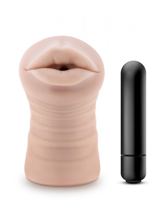 Телесный мастурбатор-ротик Nicole Vibrating Masturbator - Blush Novelties - в Новочеркасске купить с доставкой